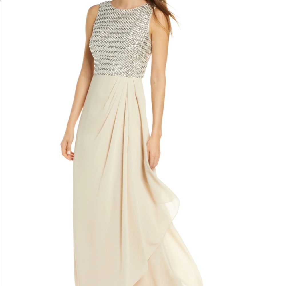 Vince Camuto sequin Chifon gown